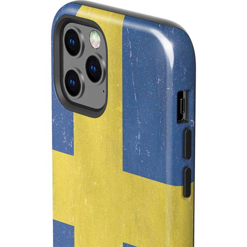 Sweden Flag Distressed iPhone 12 Pro Impact Case